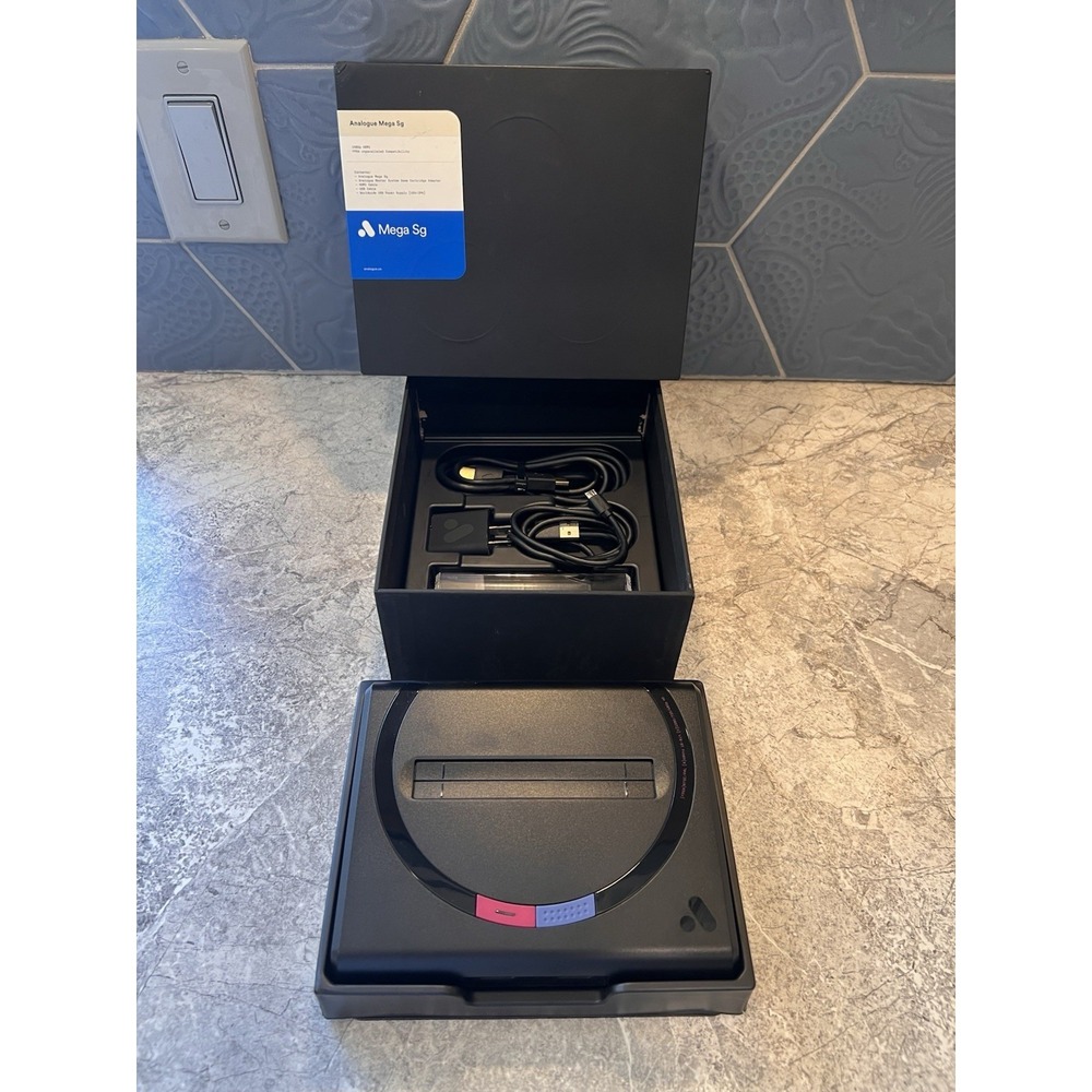 Analogue Mega Sg Console CIB FPGA Sega Genesis System - Excellent Condition